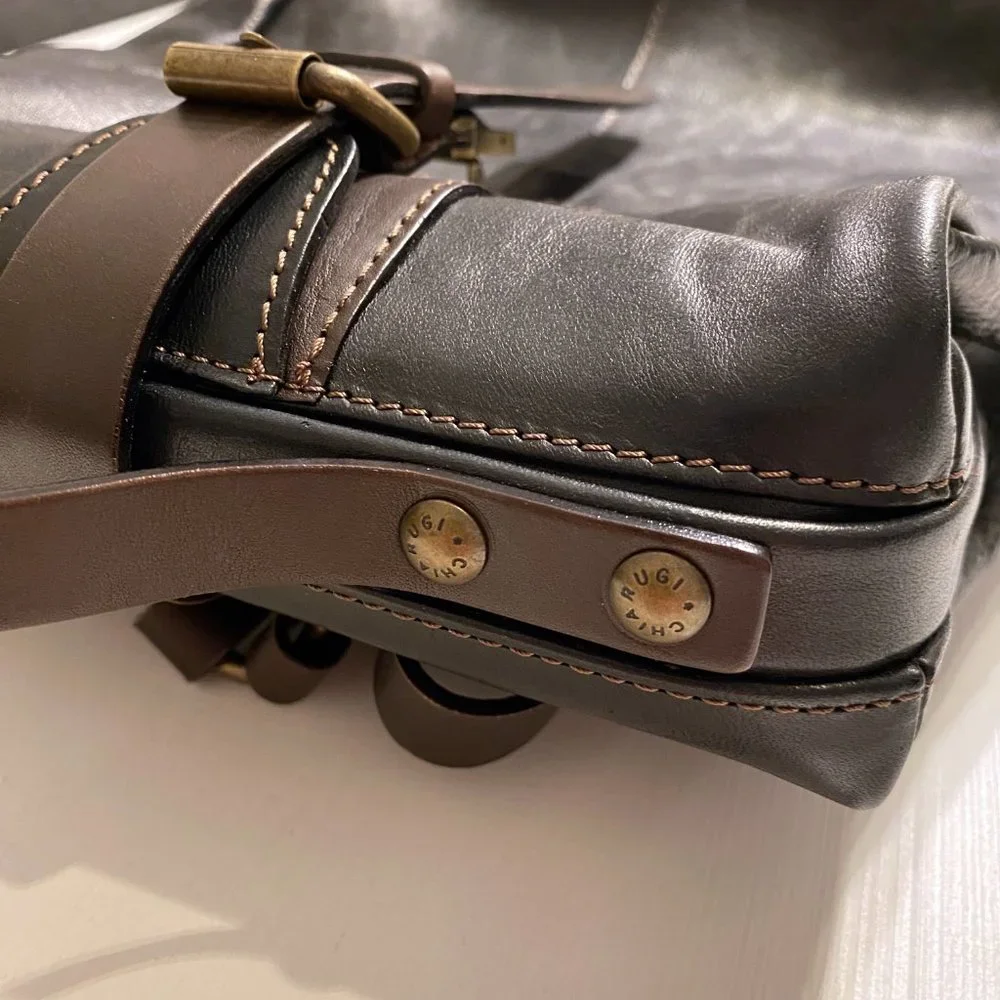 NWT Chiarugi Italy Italian Handmade Leather Men's Unisex Travel Backpack Bag‎